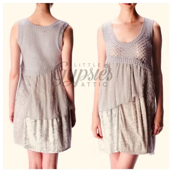 Ryu 70s Shag and Mixed Media Tunic - Picture 3 of 10